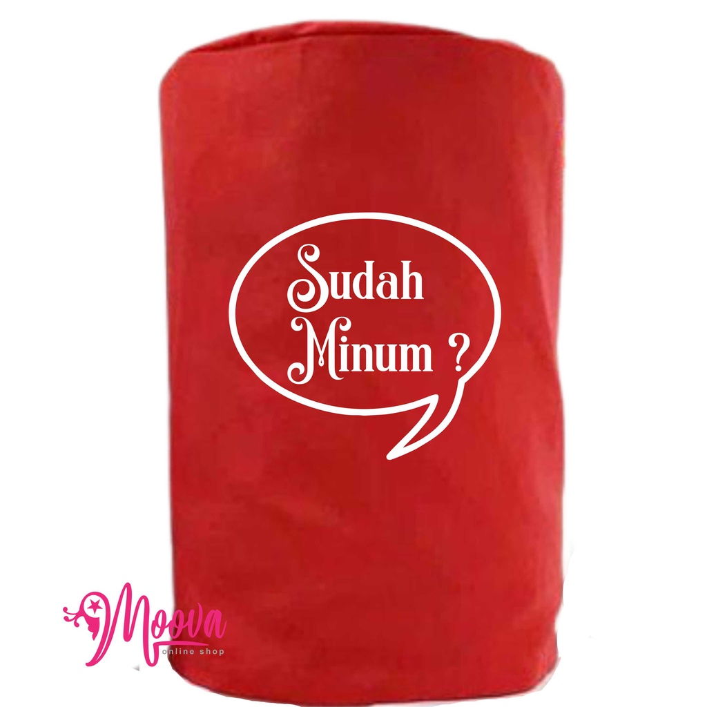 Cover Galon/Sarung Galon/Tutup Galon Motif Sudah Minum Gratis Tempat Tissue