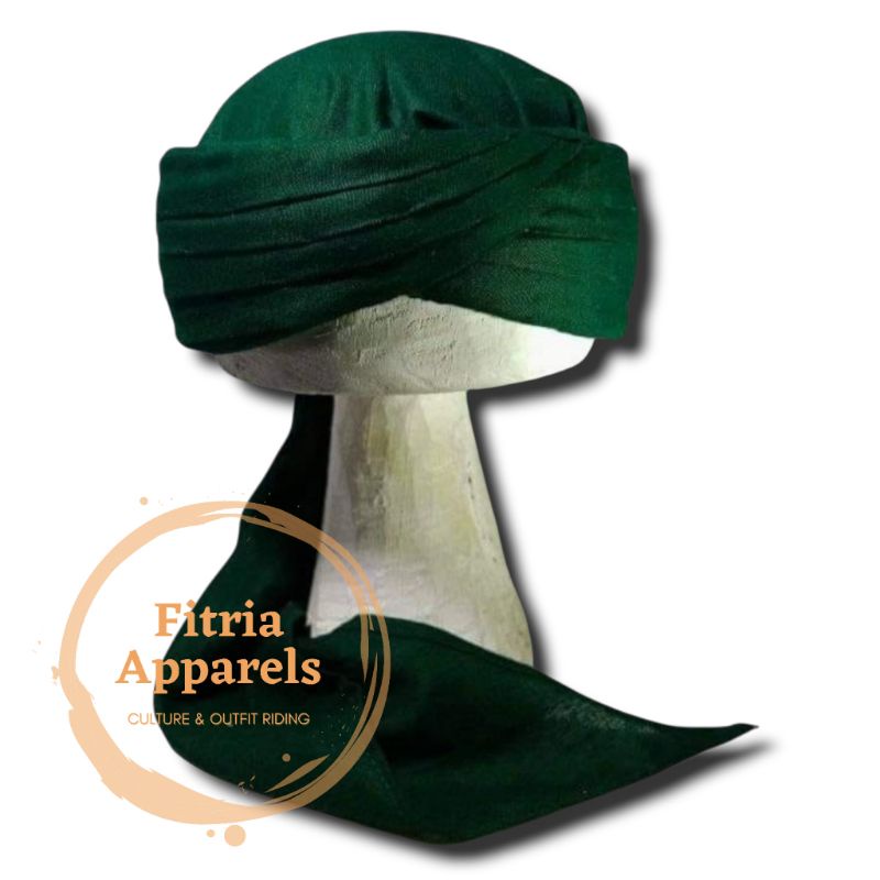 imamah praktis peci habib permanen warna hijau - iket sorban imamah habaib sorban habib wali sunan k