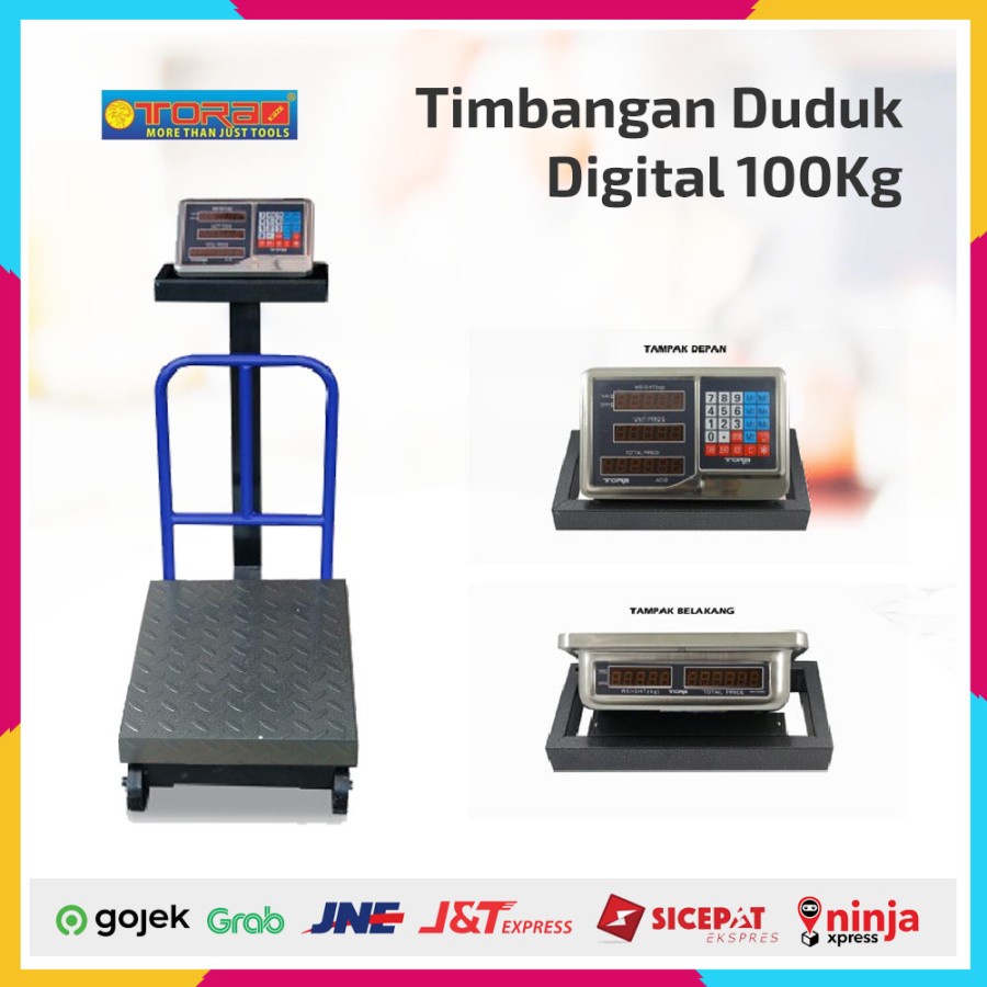 Timbangan Duduk Digital Scale 100 kg Tora 2 Panel Ekspedisi