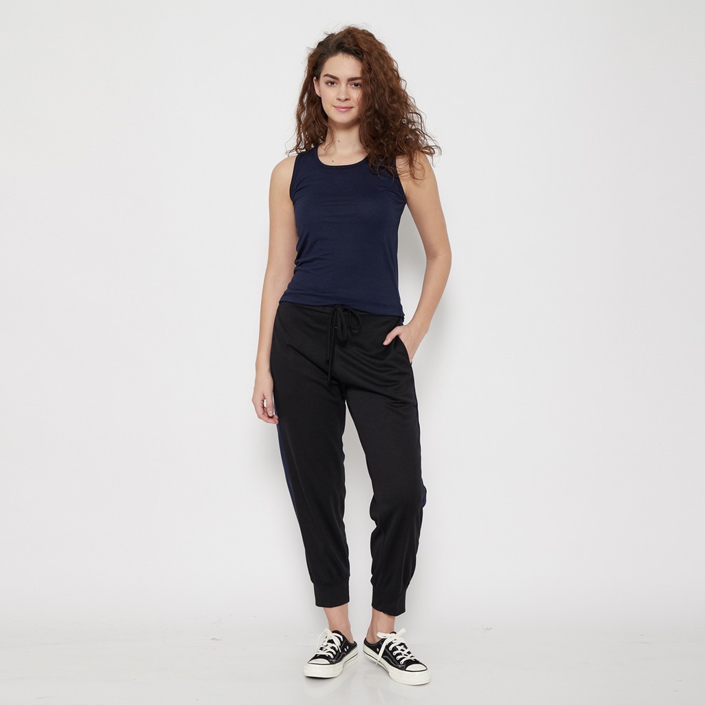 IE.DEMODE Tanktop Wanita Pakaian Dalam Singlet Tank Top Kaos Polos Basic Standard / Jumbo Navy-3