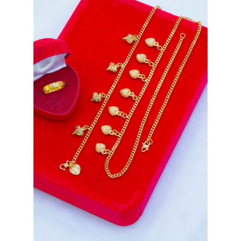 set perhiasan emas bangkok ori/set kalung,gelang cincin emas bangkok ori