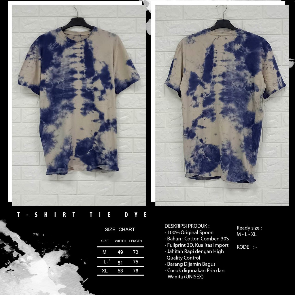 T-SHIRT POLOS WASHING TIE DYE EFFECT UNSEX/ KAOS WANITA/ KAOS PRIA