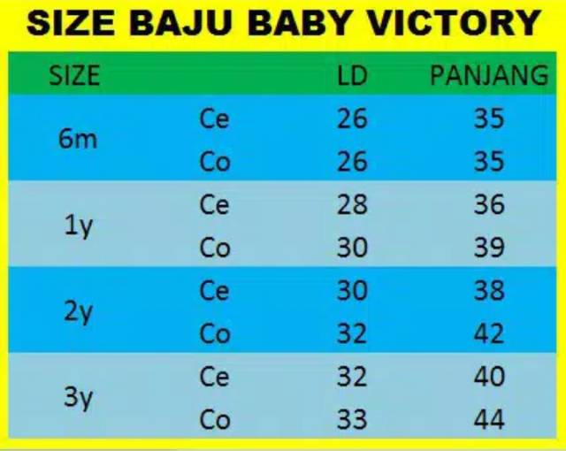 GROSIR KAOS ANAK BABY VICTORY SIZE 1-3 THN