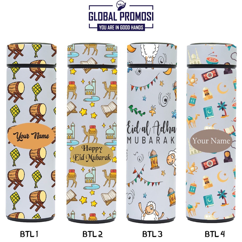 Tumbler Sakura Termos Hampers/Souvenir Tumbler/Botol Custom/Promosi Murah Print UV Motif Tema Lebaran Idul Fitri Ramadan