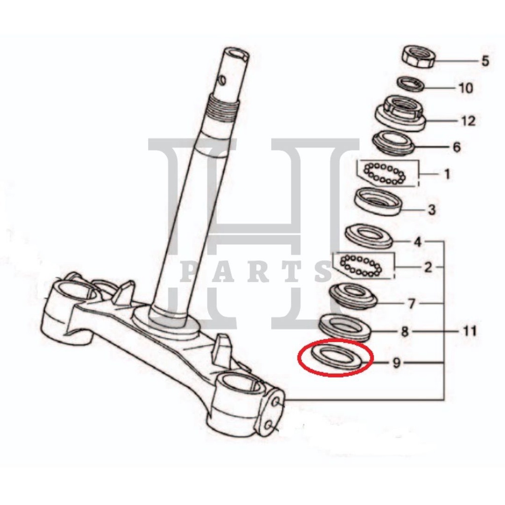 WASHER STEERING HEAD DUST SEAL RING DEBU KOMSTIR BAWAH HONDA PCX 150, PCX HYBRID, SH150i 53215-GN5-900 ASLI ORIGINAL AHM HGP HONDA