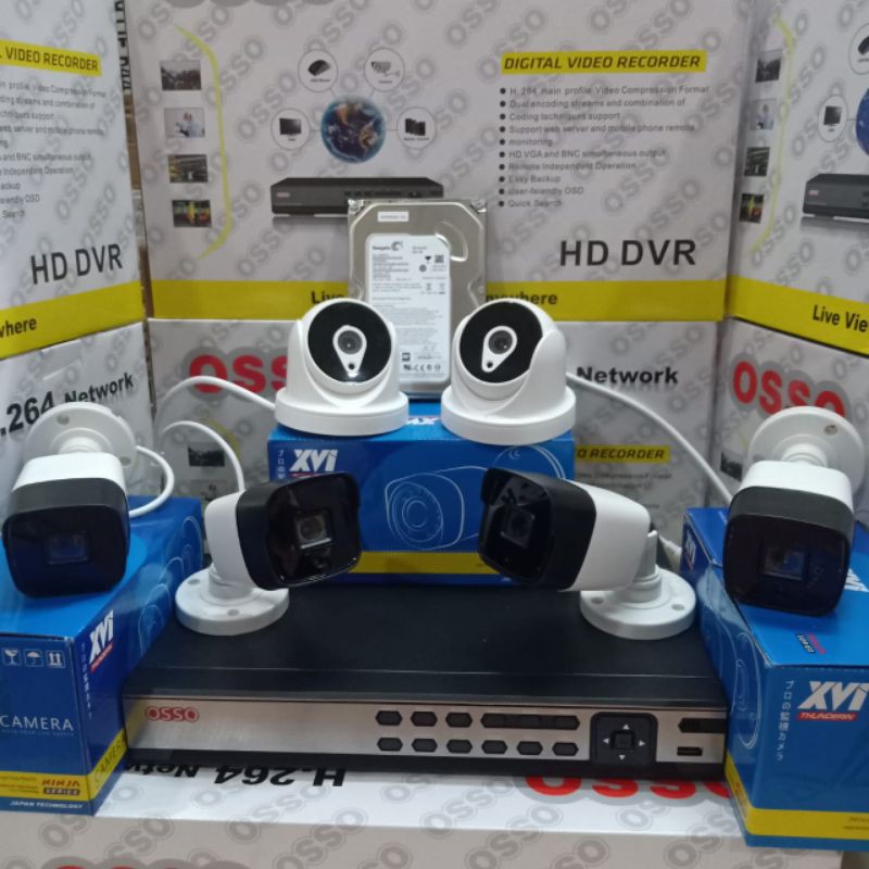 PROMO PAKET CCTV 8 CHANNEL 6 KAMERA 5MP HIGH QUALITY LENGKAP