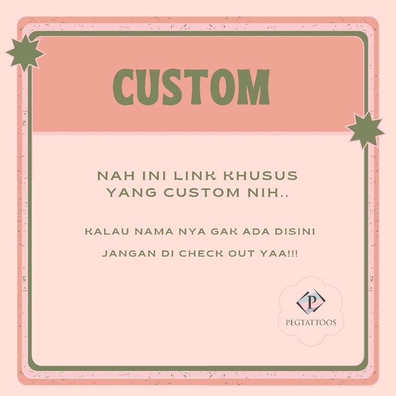 TEMPORARY TATTOO - KHUSUS CUSTOM