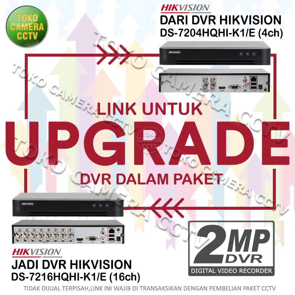 UPGRADE DVR HIKVISION 4 MENJADI 16 CHANNEL 2MP