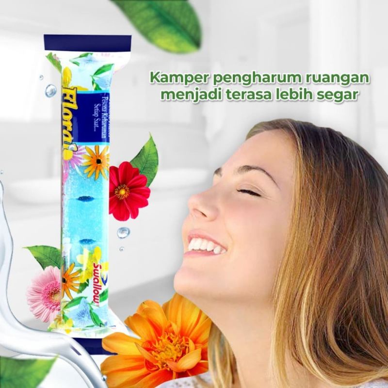 Swallow Kamper Floral Fresh 6's Pengharum Ruangan isi 6 Kapur Barus Bagus Warna Random