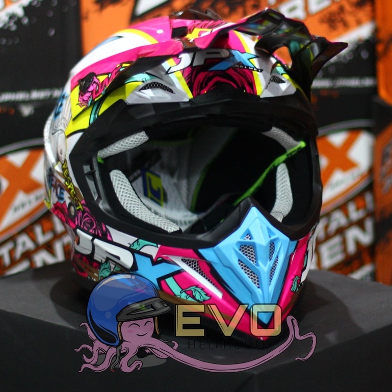 HELM JPX CROSS_FOX1 SERI X28 - PEARL WHITE + GOOGLE SNAIL (ONGKIR 2 KG) HELM JPX X28 MERPATI ROSE HELM CROSS UNGU PINK MAGENTA ORIGINAL HELM CROSS TRAIL JPX SUPERCROSS ADVENTURE HELEM JPK CROSS JPX HELM JPX TERBARU