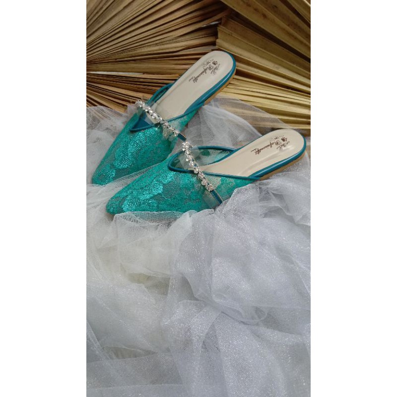 flatshoes azwa wanita cantik warna hijau tosca