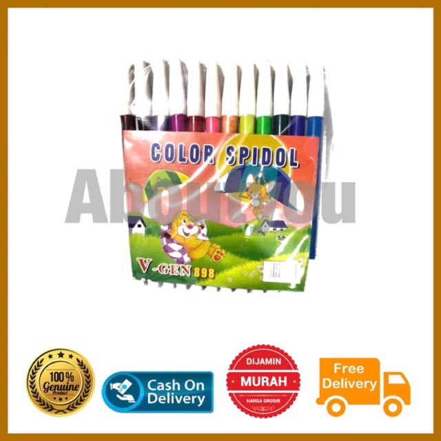 

Spidol SET anak OBRAL VGEN isi 12 warna permanen murah