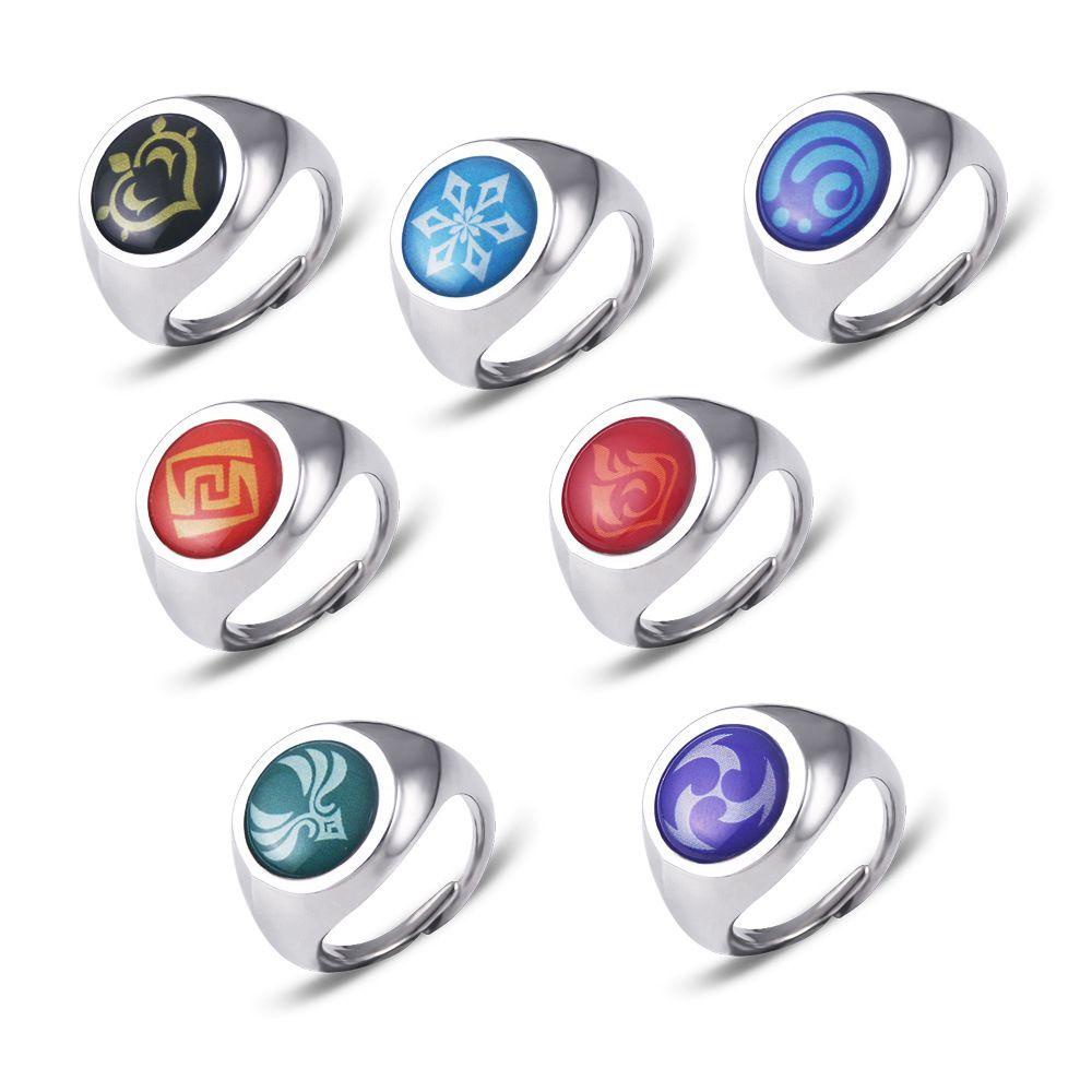 Needway Anime Game Cincin Pria Fashion Jari Dekorasi Halus Cosplay Rings