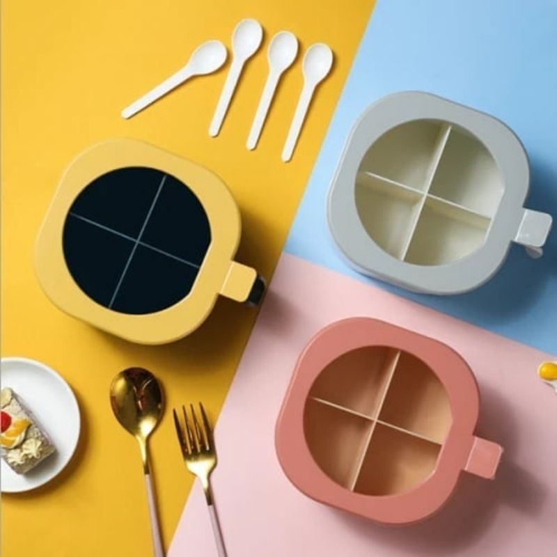 S3A_STORE WADAH BUMBU DAPUR PLASTIK TEMPAT BUMBU DAPUR PLASTIK TEMPAT BUMBU 4 SEKAT TEMPAT BUMBU SET