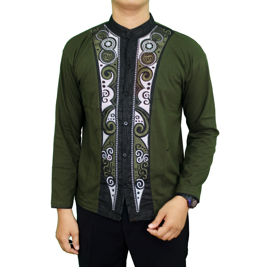 Baju Koko Motif Bordir Lengan Panjang KKL 59