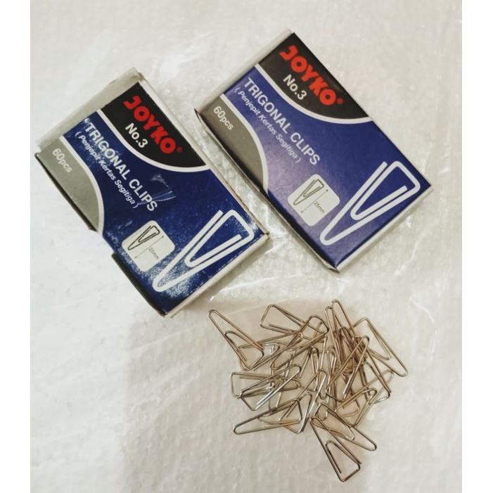

PAPER TRIGONAL CLIPS KLIP KERTAS PENJEPIT KERTAS NO.3 JOYKO