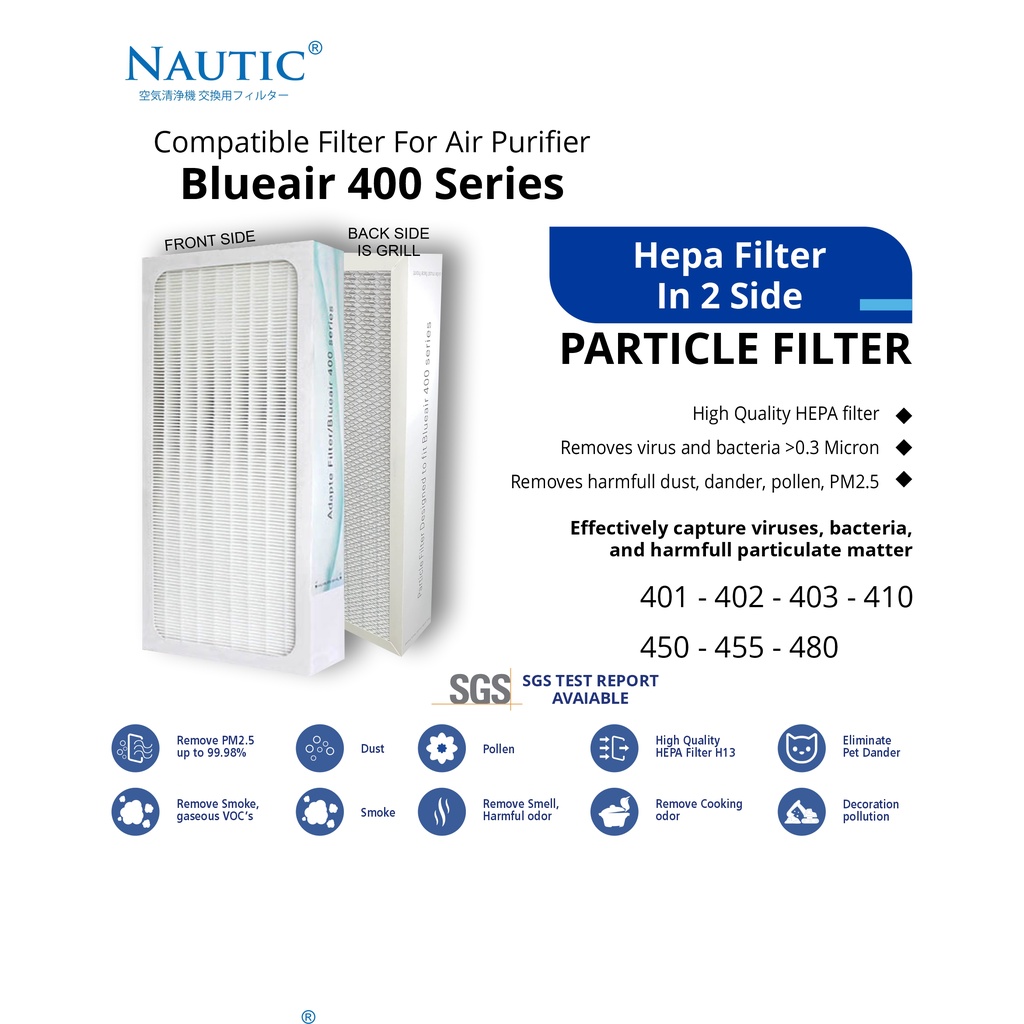 Nautic - Filter Blu*air CLASSIC 401 402 405 450E 410 480 400 FILTER HEPA BLUE AIR 400 SERIES Filter pembersih udara 400 series