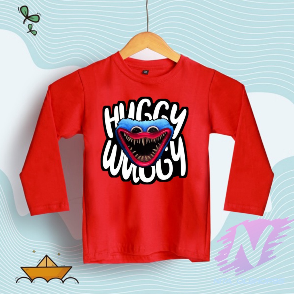 HUGGY WUGGY kaos anak lengan panjang huggy wuggy baju anak poppy playtime