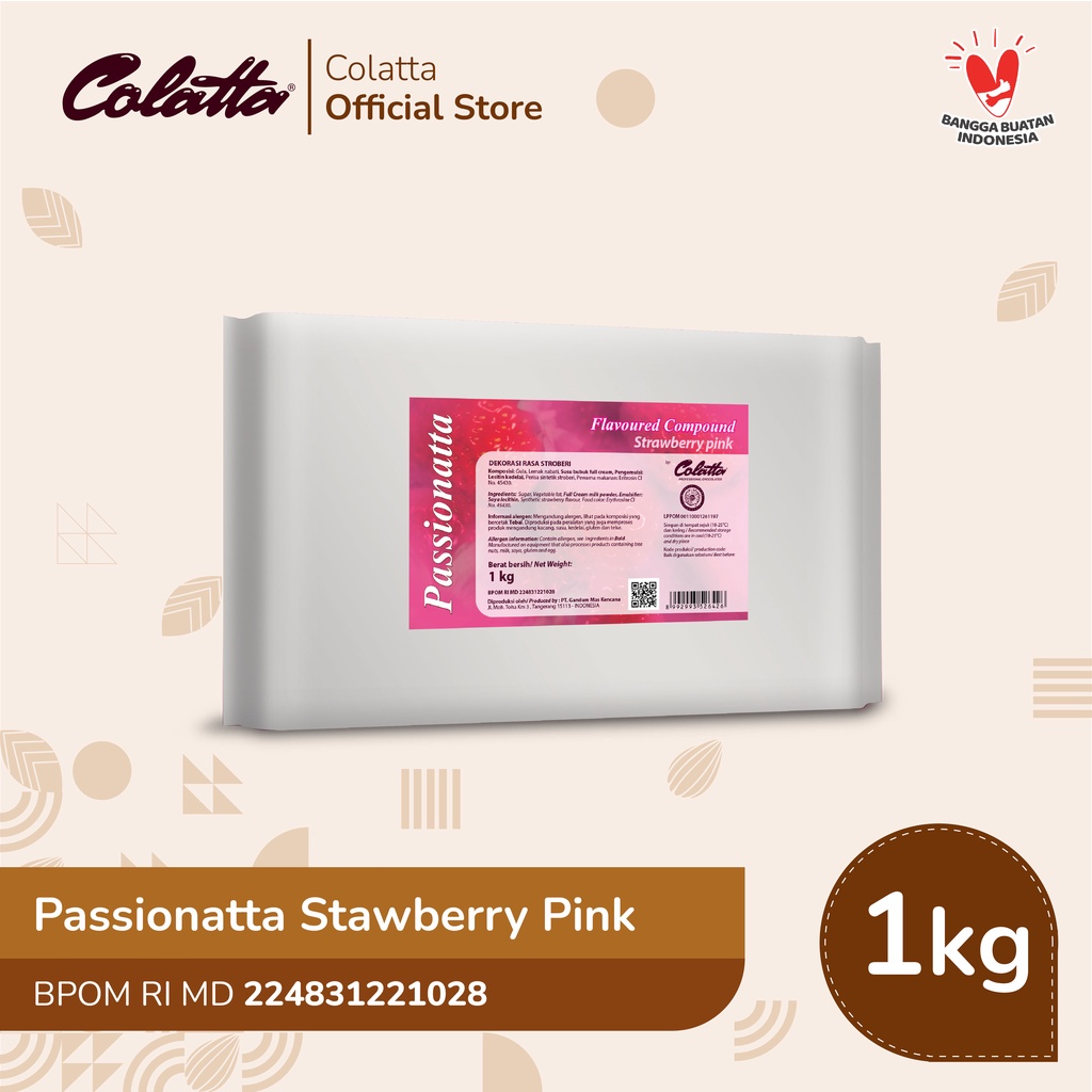 

Colatta Passionatta Chocolate Stawberry Pink - Coklat Strawberry Batang 1Kg