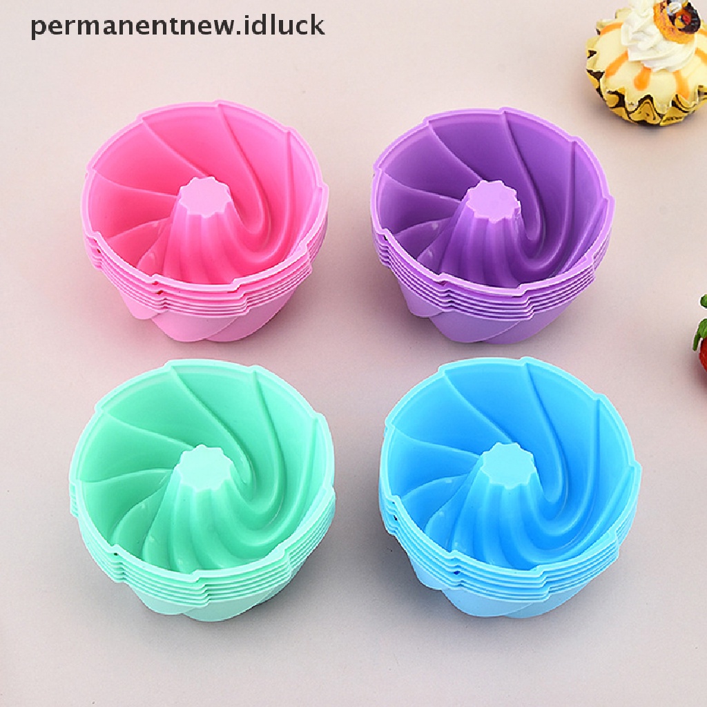 5 Pcs Cetakan Kue Bentuk Spiral Bahan Silikon