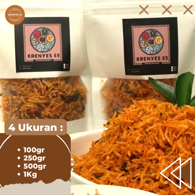 

Kentang Mustofa by Krenyes 69 250g - Kering Kentang Krispi Kriuk Pedas Manis