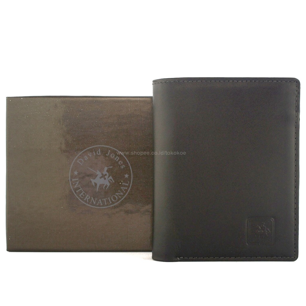 TOKOKOE - Dompet Pria model Berdiri bahan Kulit Premium Dompet Lipat - David Jones 5101 Black