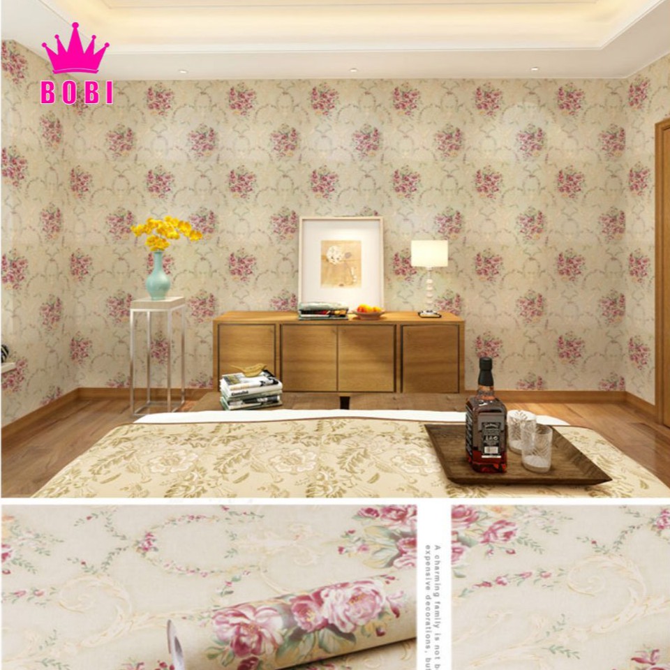 Wallpaper Dinding Motif Bunga Mawar 5250 - Wallpaper Sticker PVC ± 9 meter x 45 cm