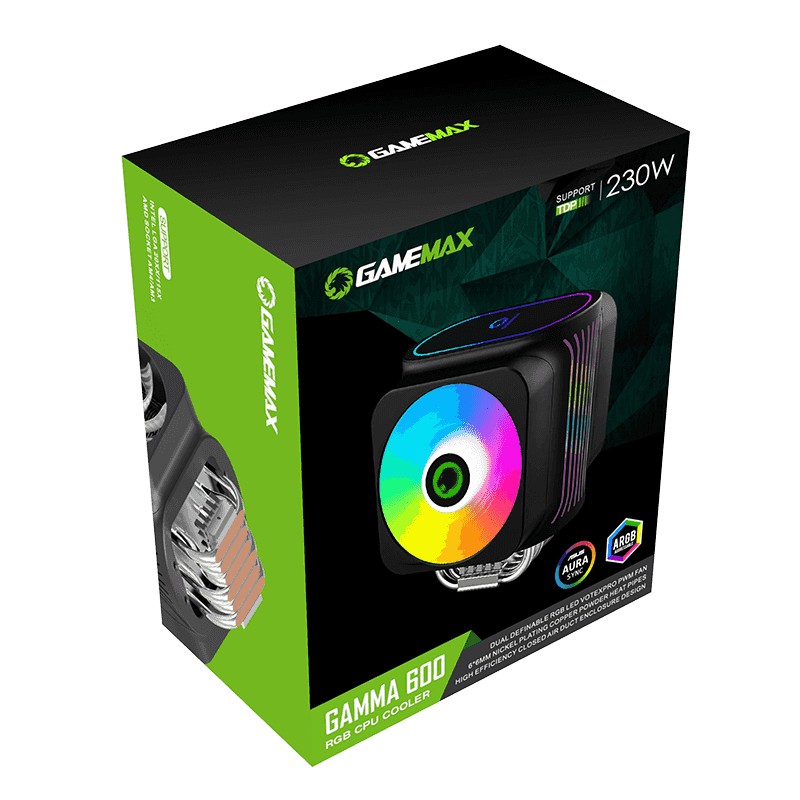 GAMEMAX GAMMA 600 RAINBOW RGB CONTROLLER CPU COOLER