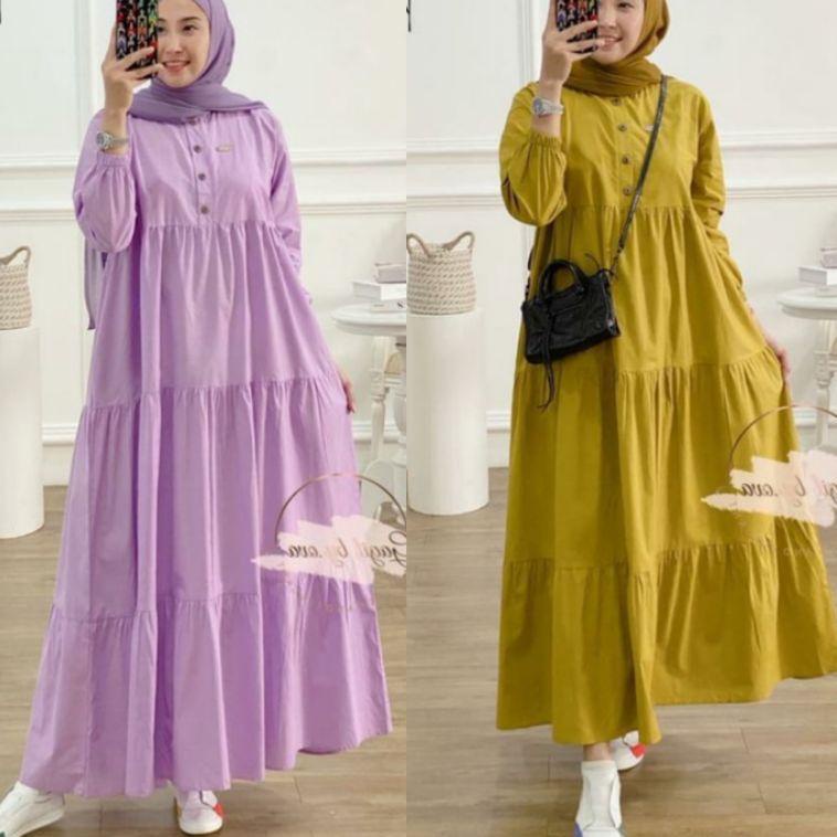 [GEG.26Au22ᴹ] MIDI DRES SUSUN KATUN RAYON//CRINKLE AIRFLOW MIDI DRES