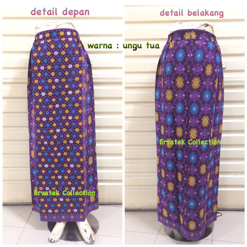 Rok Tumpal Sepan ST45 Bawahan Maxi Skirt Span Panjang / Rok Kebaya Batik songket warna ungu tua