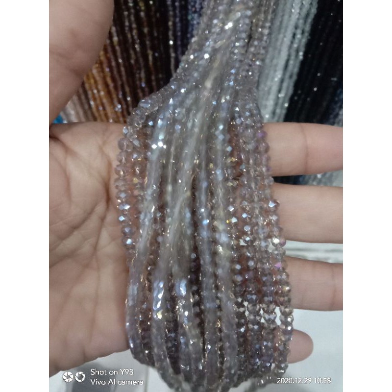 kristal ceko 6mm golongan biasa-abu