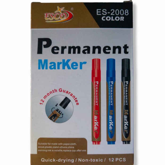 

Hemat Spidol Permanent Marker Isi 12 Pcs Hemat