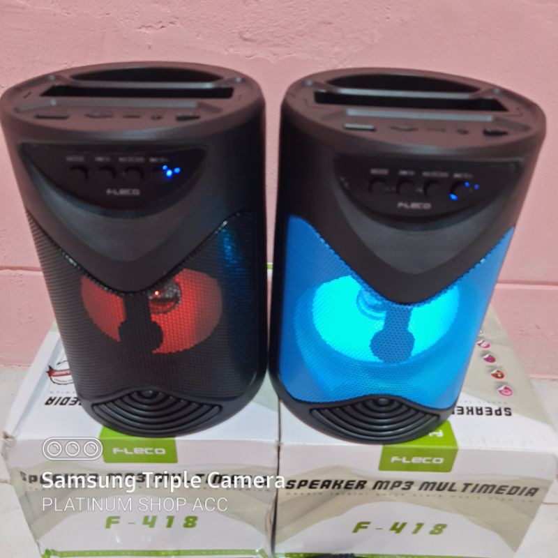 SPEAKER BLUETOOTH LED FLECO F418/F416/F417 FREE MIC KARAOKE/SALON AKTIF WIRELESS MULTIMEDIA MP3 USB