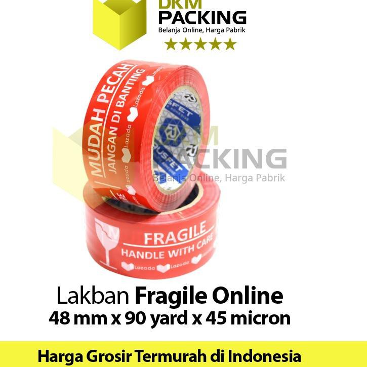 

PROMO 11.11 Lakban FRAGILE 48mm Plakban Isolasi PREMIUM TERMURAH /SATUAN