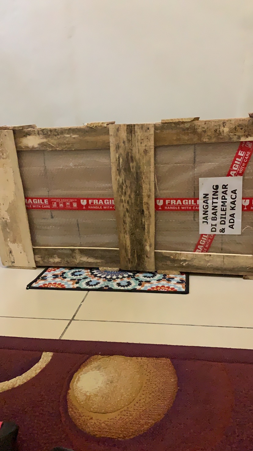 Kaligrafi Ayat Kursi Oval Hitam Gold Emas Timbul 3d Ukuran Besar Jumbo