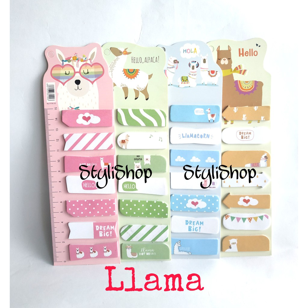Sticky Note Kertas HT8102 Motif Kaktus / Llama / Jerapah / Memo Kertas / Penanda Buku Kertas-3