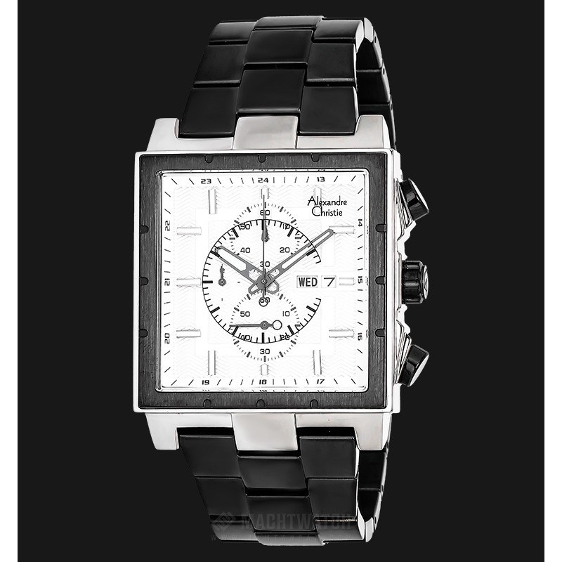 Alexandre Christie AC 6460 MC BTBSL Men Chronograph White Dial Black Stainless Steel