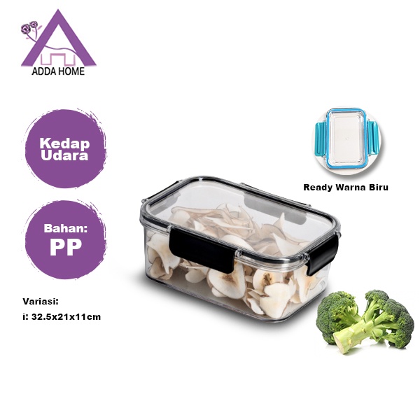 Adda Home - Toples Kedap Udara Ukuran Panjang Persegi Penyimpanan Makanan Snack Seafood BPA Free - i