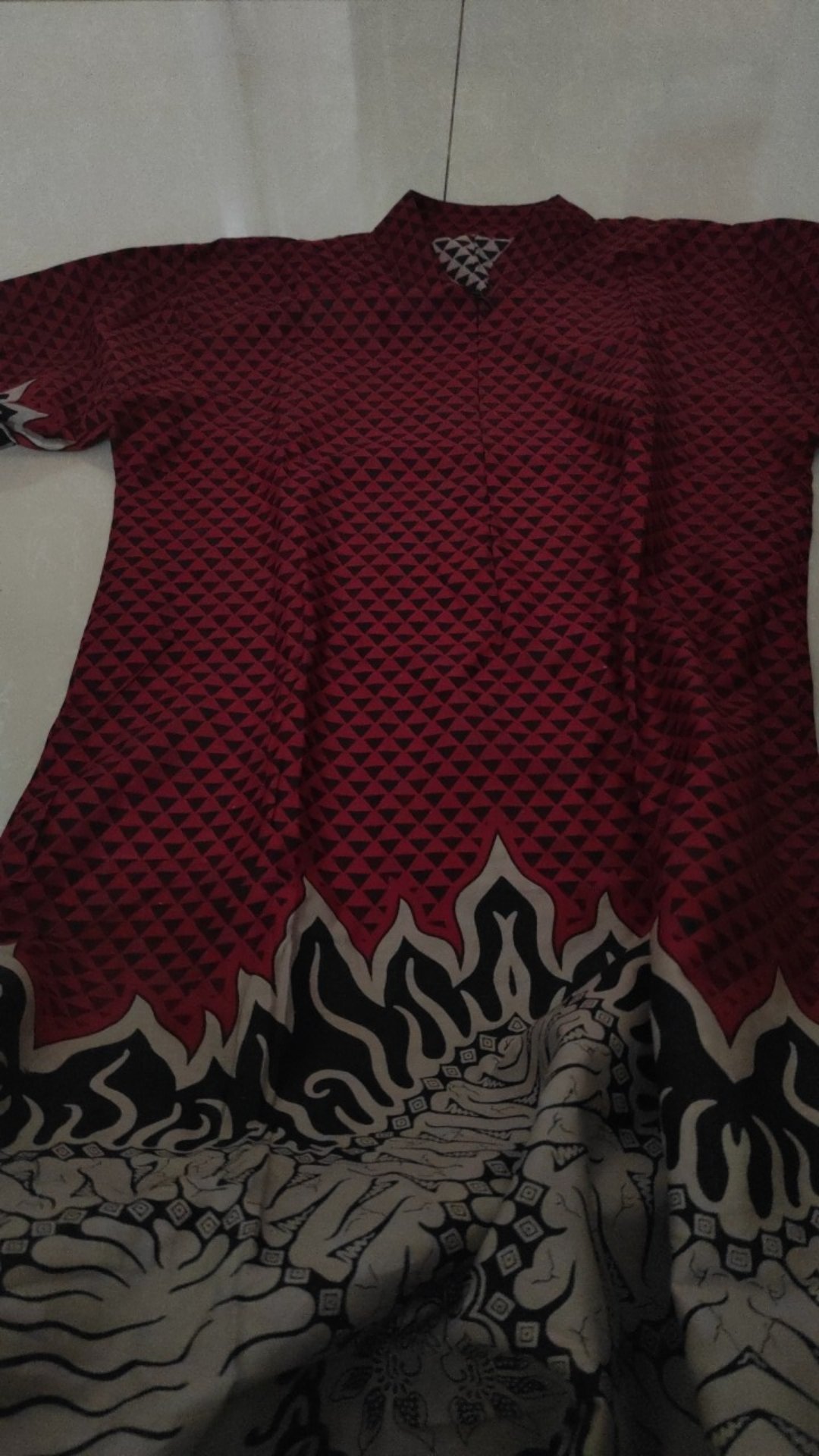 Batik Couple Keluarga Sania Ruffle Ori Ndoro Jowi Dnt Motif Bara Api Merah