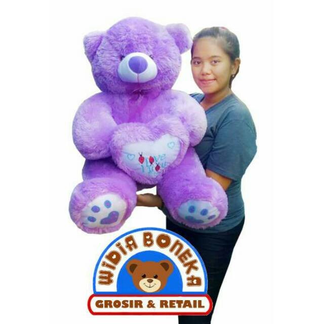 Boneka Teddy Bear Love Telapak Jumbo