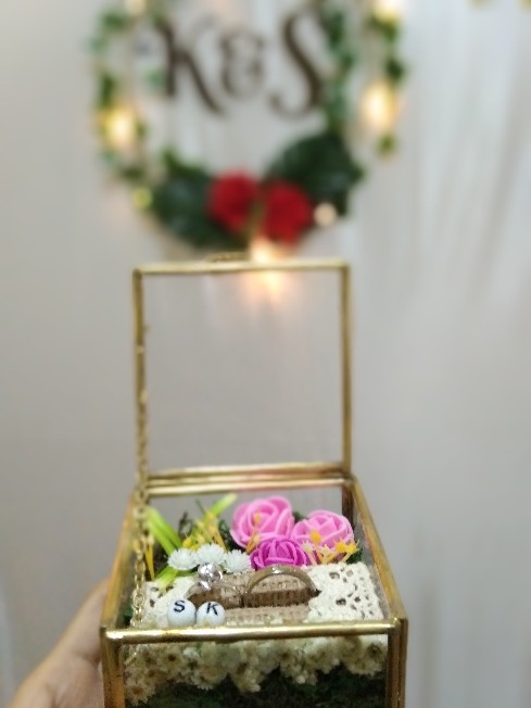 Kotak Cincin Terarium Ready Stock! Free Inisial