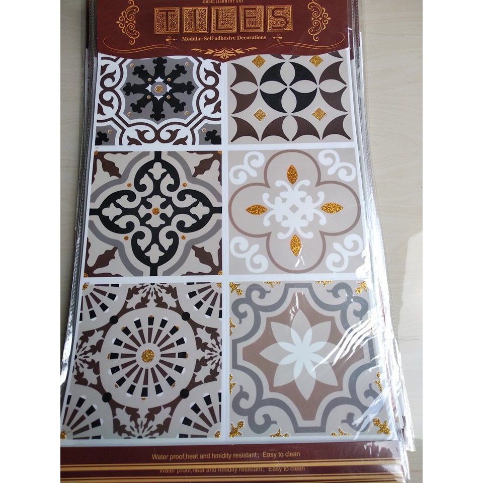 STICKER / STIKER TEGEL KUNCI / LANTAI CANTIK 6PC 15 CM X 15 CM