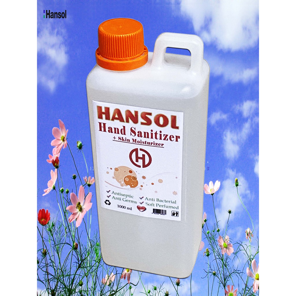 Hand Sanitizer HANSOL cair 1000 ml Antiseptic / Anti bakteri / Anti germs / cegah virus