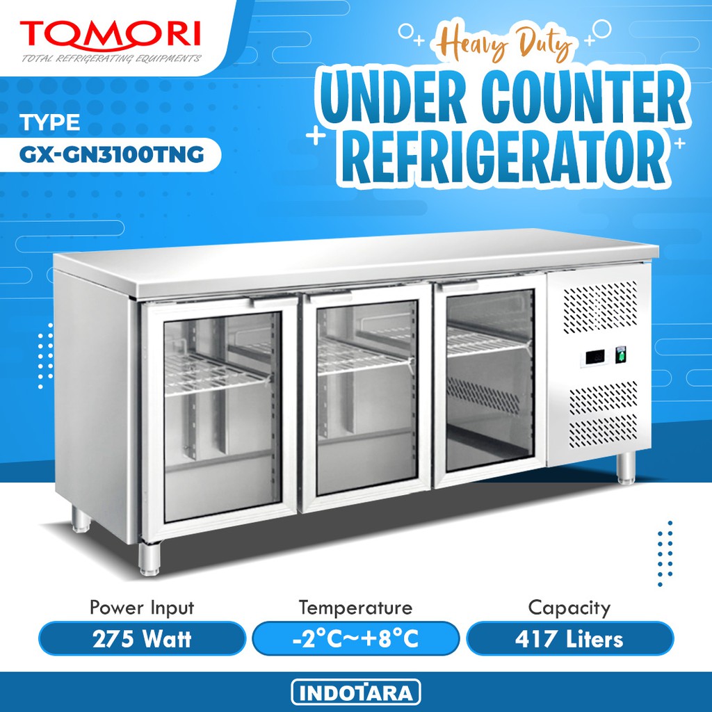 Kulkas Meja / TOMORI UNDER COUNTER GX GN3100TNG