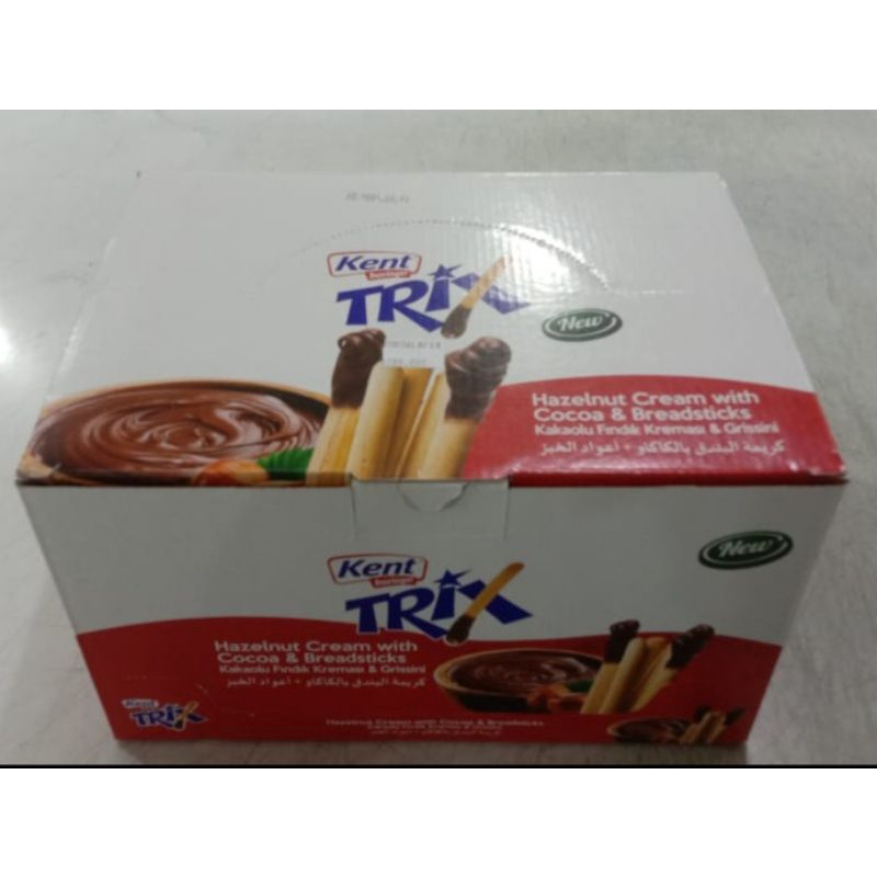 

Biskuit Stik Hazelnut Cream with Cocoa & Breadsticks Trix by Kent isi 24