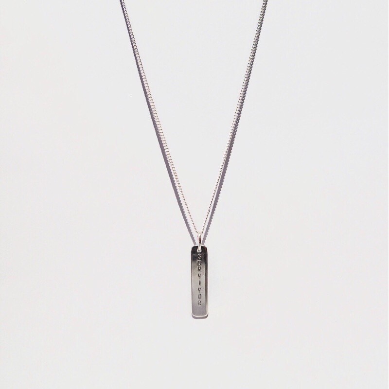 ( Survivor Necklace ) Men Necklace Silver - Kalung Polos Perak Pria - Grafir