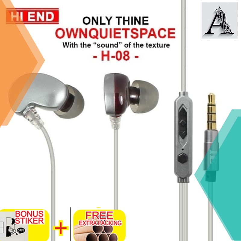 

Murah ORIGINAL HI END EARPHONE / HEADSET / HANDSFREE SUPER BASs h08 - Abu-abu