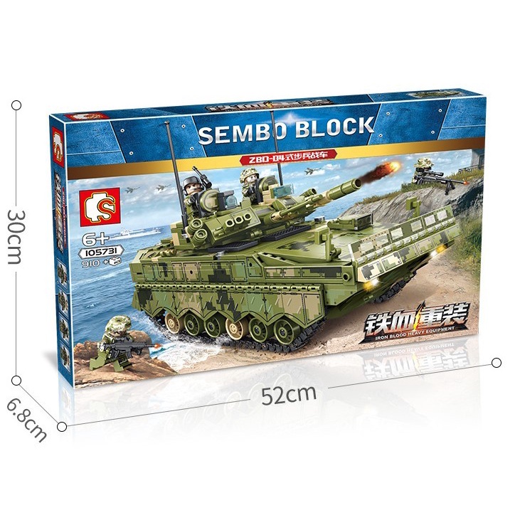 Lego Block Giant Tank Challenger Amfibi World War Besar