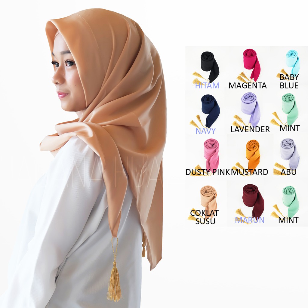 Hijab Instan Square Instan Azara Tassel Jilbab Instan Segiempat Segitiga Instan