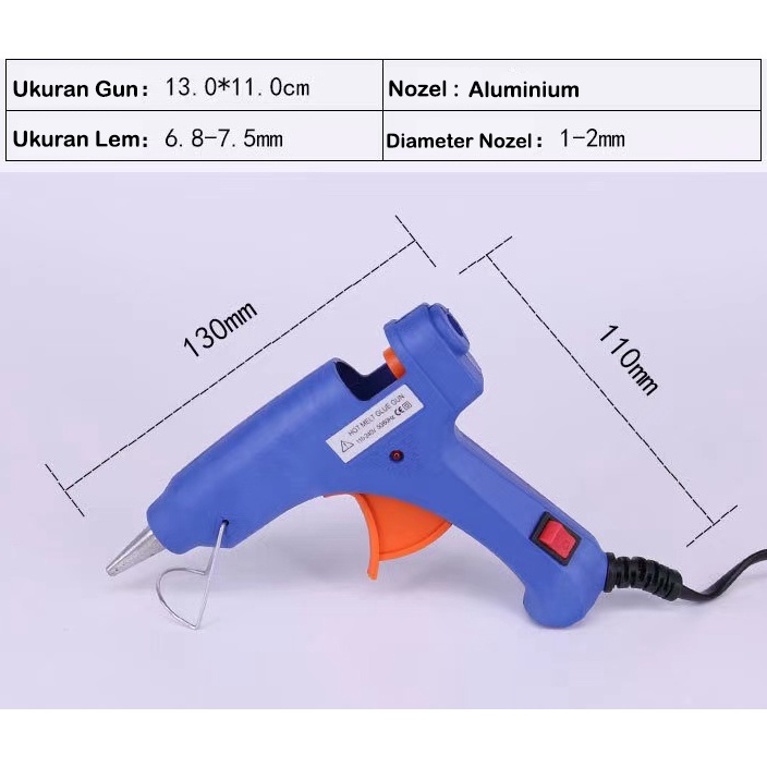 [HH] HOT MELT GLUE GUN 20 WATT / PISTOL LEM TEMBAK CEPAT PANAS STICK REFILL